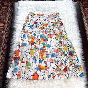 Mauve Anthropologie Lead Light Stained Glass Midi Skirt